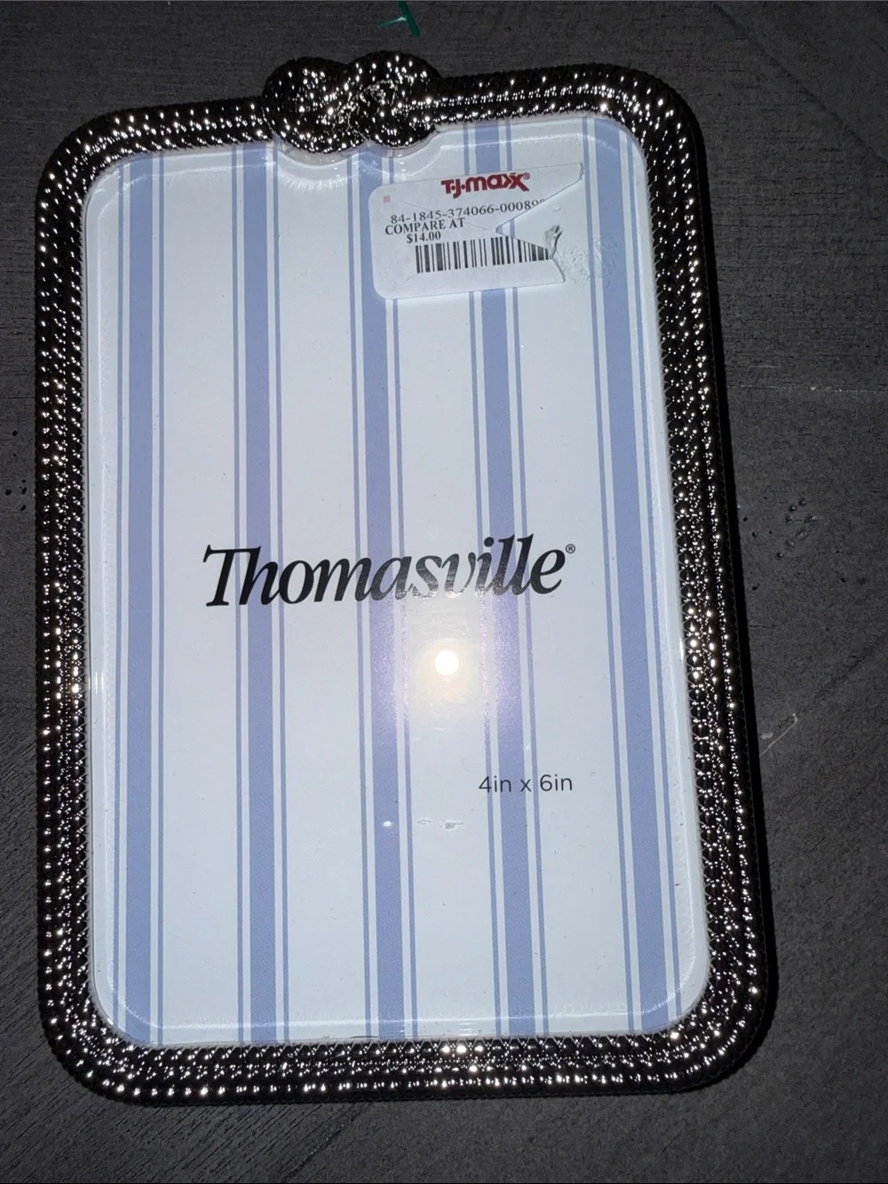 Thomasville Silver Beaded 4x6 Picture Frame